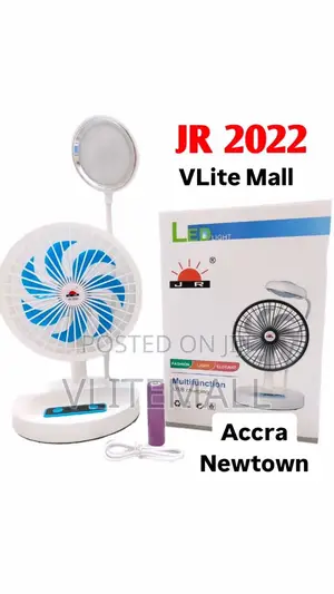 Electric White Rechargeable Table Fan