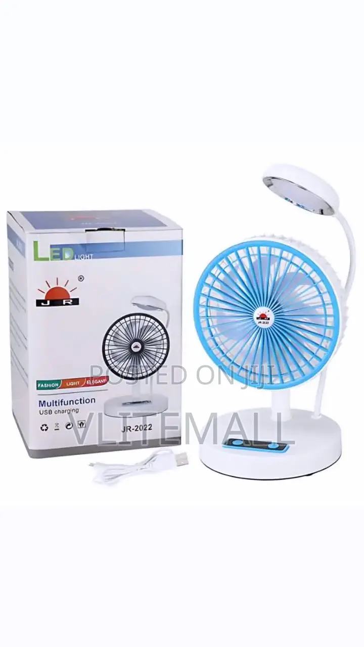 Electric White Rechargeable Table Fan