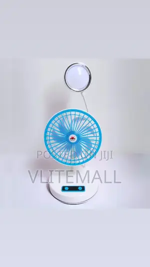 Electric White Rechargeable Table Fan