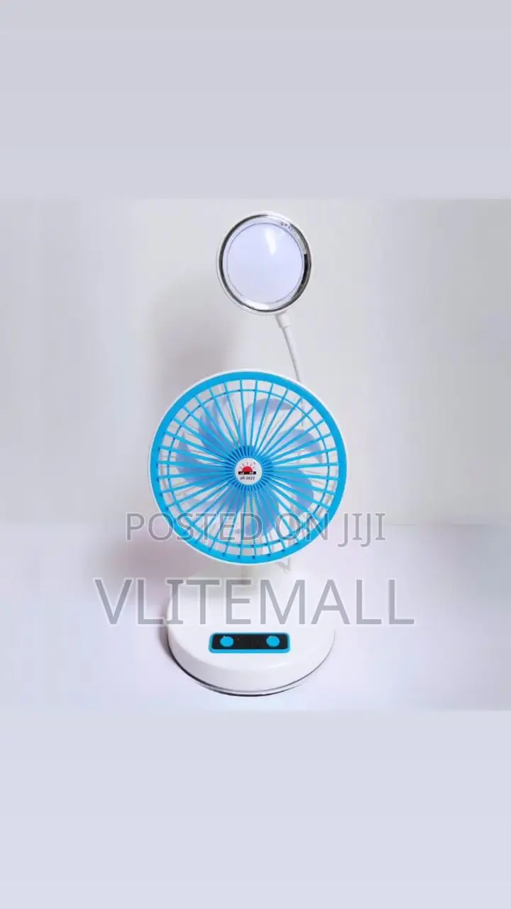 Electric White Rechargeable Table Fan