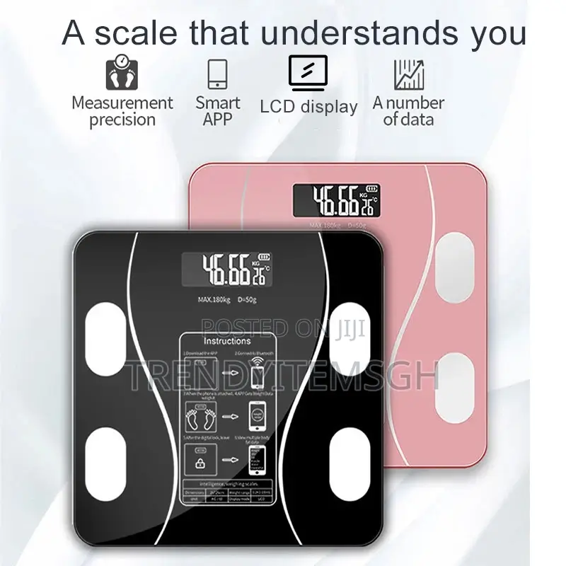 High Accuracy 180kg BMI Smart Bluetooth Body Fat Scale