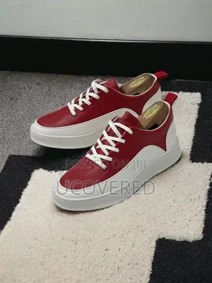 Timberland Red And White Leather Sneakers