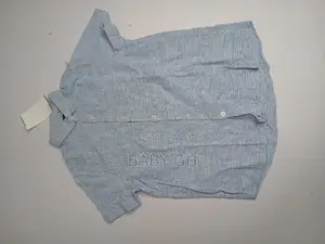 Next Blue Short Sleeve Linen Blended Shirt