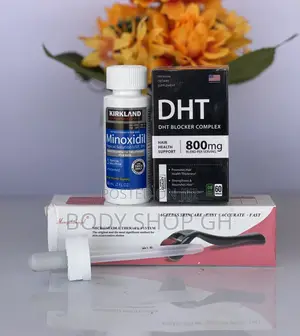 Hair Growth Set- Kirkland Minoxidil +Derma Roller +Dht Block
