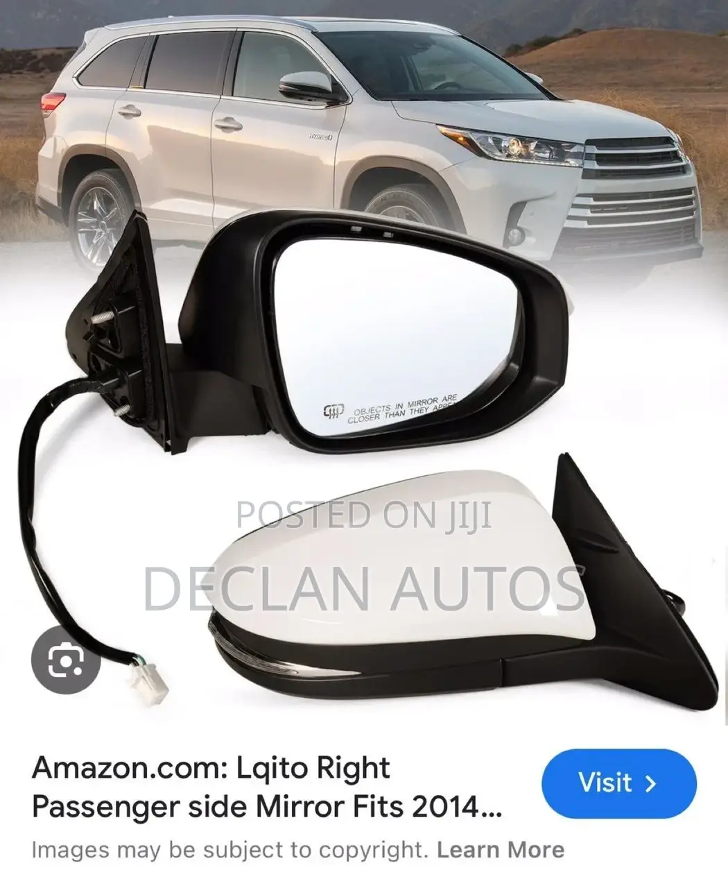 Mirror Fits 2014-2019 Toyota Highlander