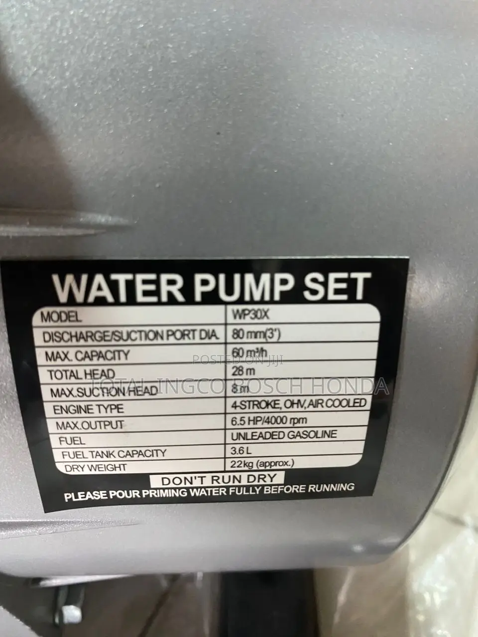 Water Pump Honda Water Pump + (6.5hp) + 4stroke Engine