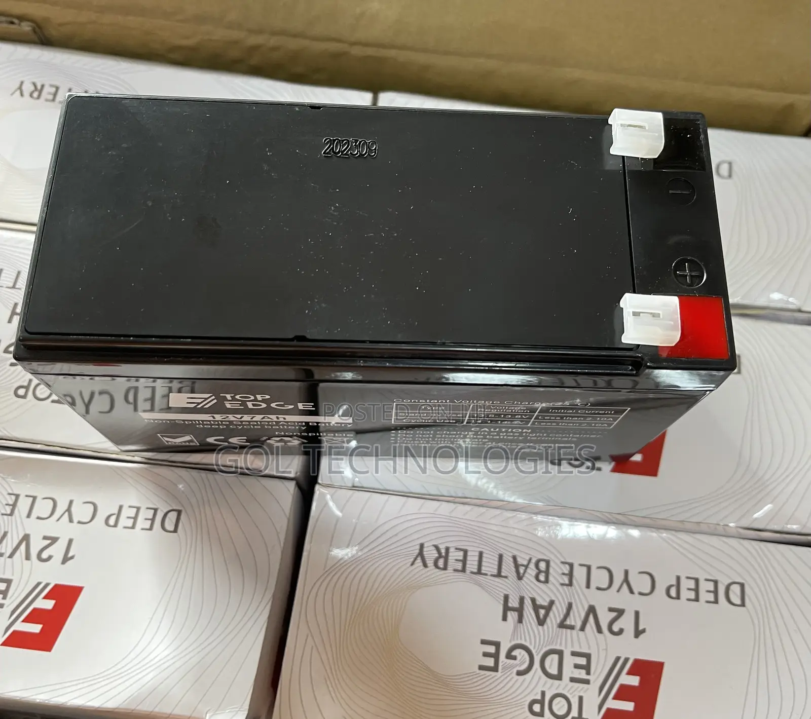 12v7ah UPS Battery Top Edge