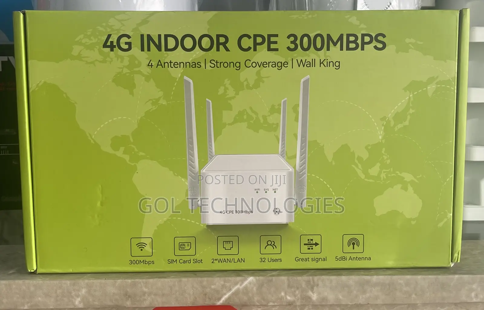 4G Indoor Sim Router 4 Antennas/Strong Coverage/Wall King