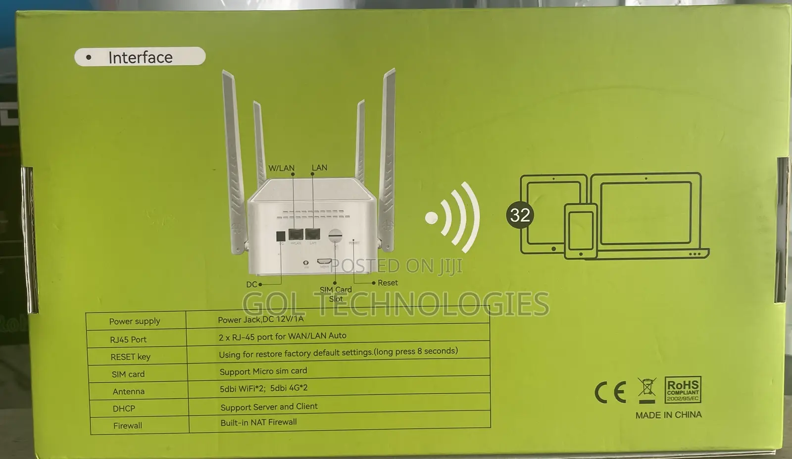 4G Indoor Sim Router 4 Antennas/Strong Coverage/Wall King