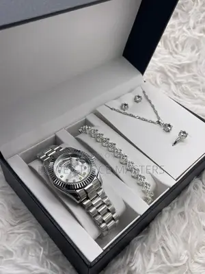 Quality Chain Rolex Watch With Ladies Jewellery Complete Set