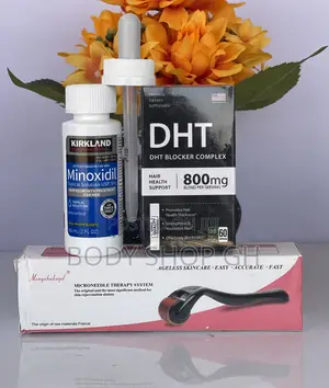 Hair Growth Set - Kirkland Minoxidil + Derma Roller + DHT