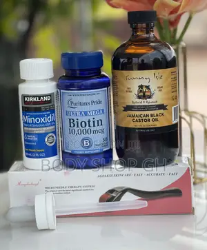 Beard Growth Pack- Kirkland Minoxidil + Biotin + Castor Oil