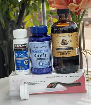 Biotin +Kirkland Minoxidil +Derma Roller Hairline Growth Set