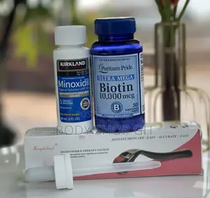 Derma Roller + Kirkland Minoxidil + Biotin Beard Growth Set