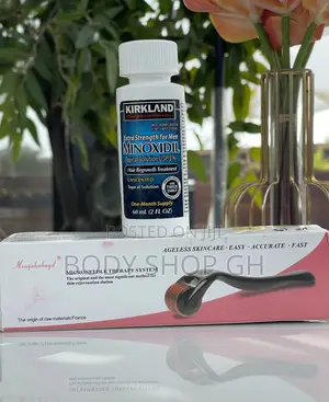Beard and Hair Growth Combo Pack- Kirkland Minoxidil +Roller