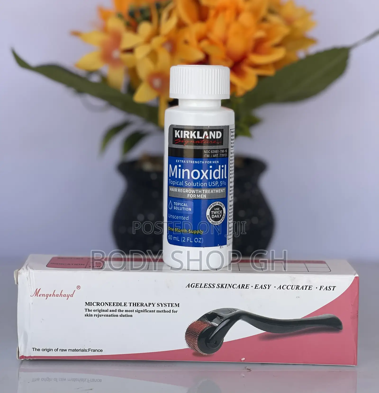 Hairline Regrowth Pack- Kirkland Minoxidil + Derma Roller