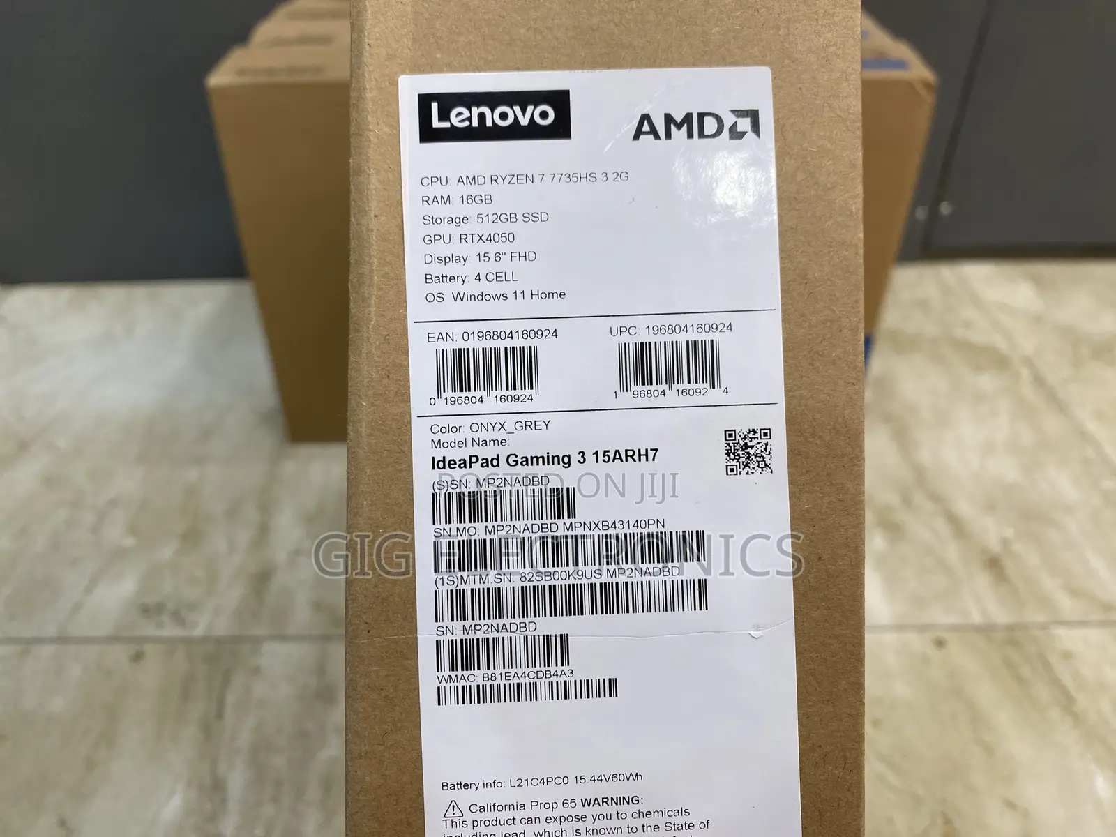 New Laptop Lenovo Ideapad Gaming 3 16GB AMD Ryzen 7 SSD 512GB