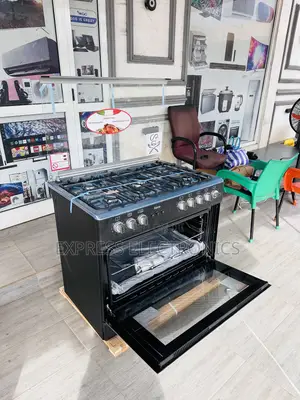 5burner Gas Cooker Oven 60/90 Rotisserie Grill Black