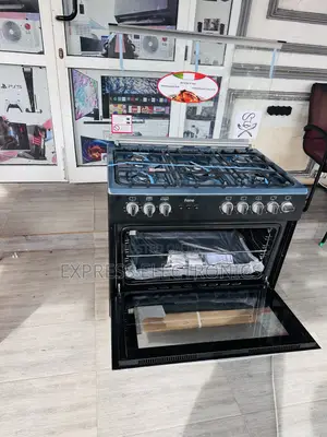 5burner Gas Cooker Oven 60/90 Black Stove Rotisserie.