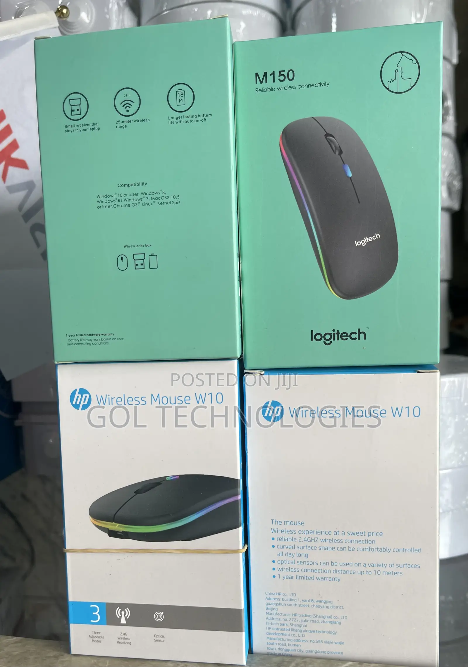 Wireless Rechargeable Bluetooth Mouse Logitech and HP