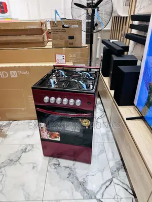 Red Gas Cooker Oven Grill 4burner 50/50 Red Color