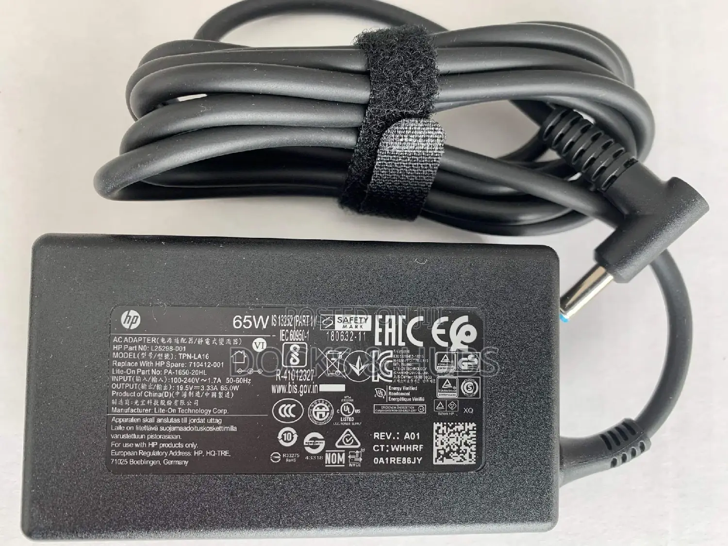 Genuine HP Blue Pin Power Adapter - 65watts