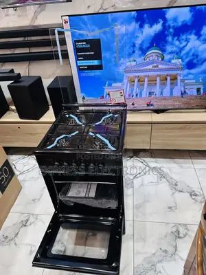 High Quality Sleek Black Gas Cooker Oven 4burner 50/50