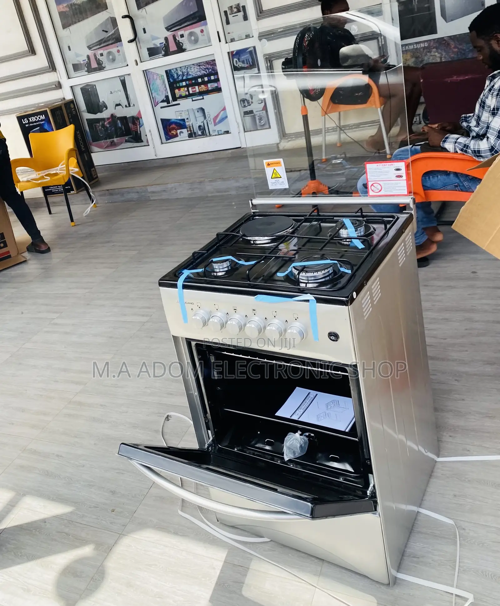 Elegant Volcano 50x50 3 Gas + 1 Electric Cooker(Gray).