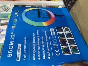 22” Inches RGB Ringlight With Stand,Remote and Phone Holders