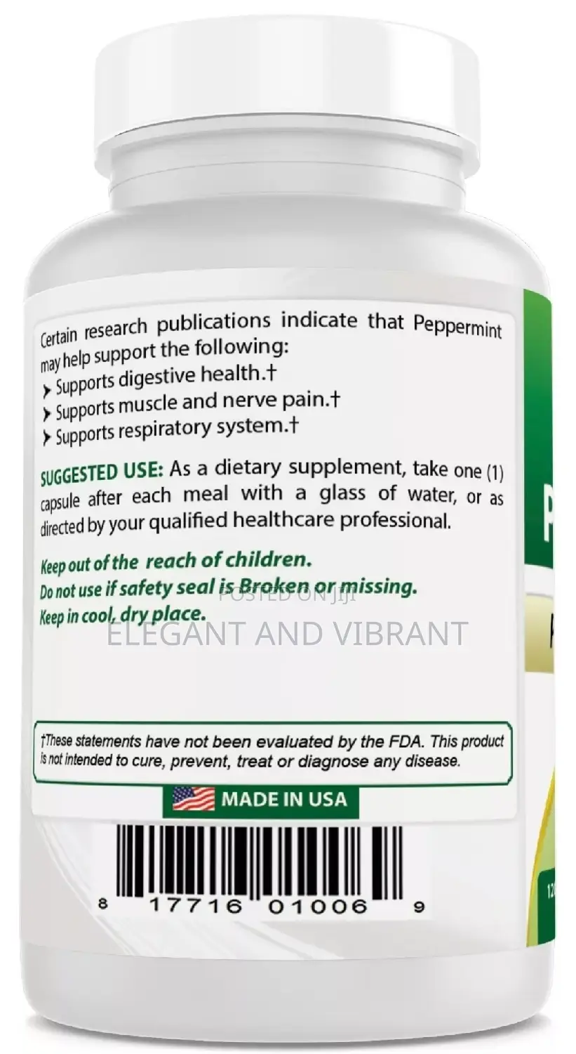 Best Naturals Peppermint Oil Bowel Soothing,250 Mg,120 Caps