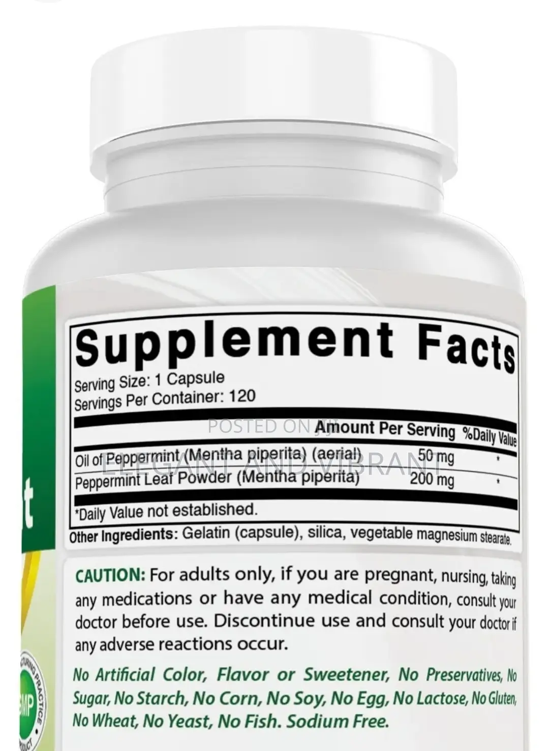 Best Naturals Peppermint Oil Bowel Soothing,250 Mg,120 Caps