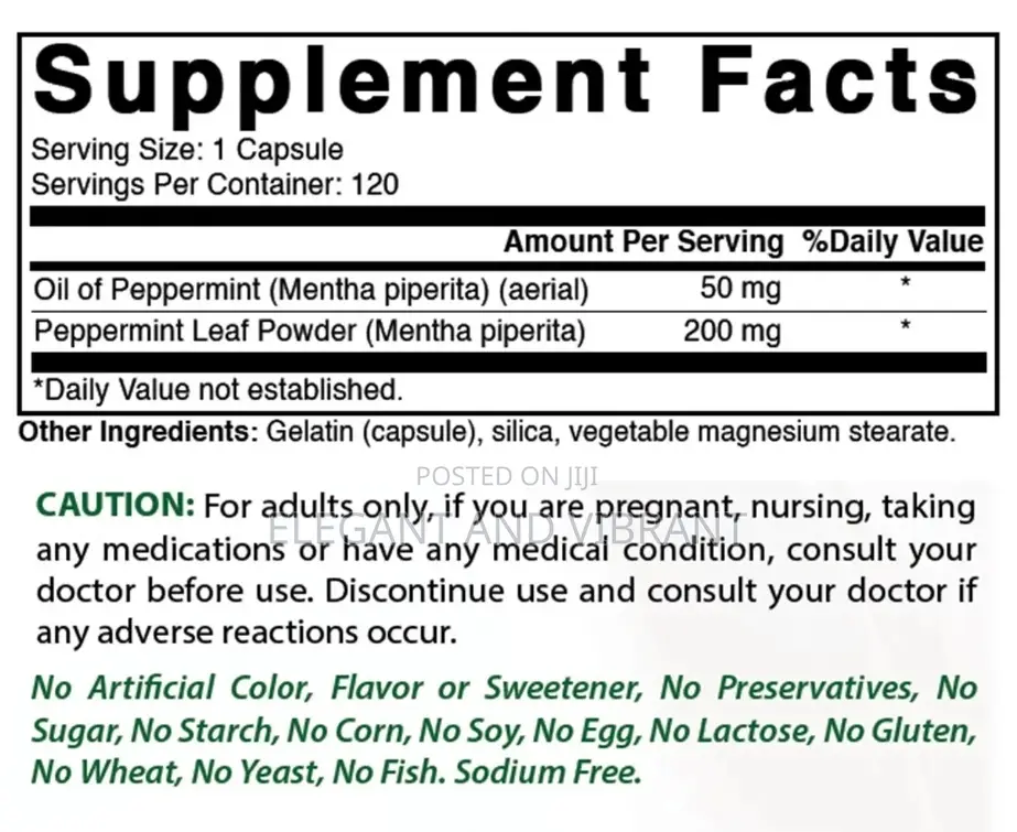 Best Naturals Peppermint Oil Bowel Soothing,250 Mg,120 Caps