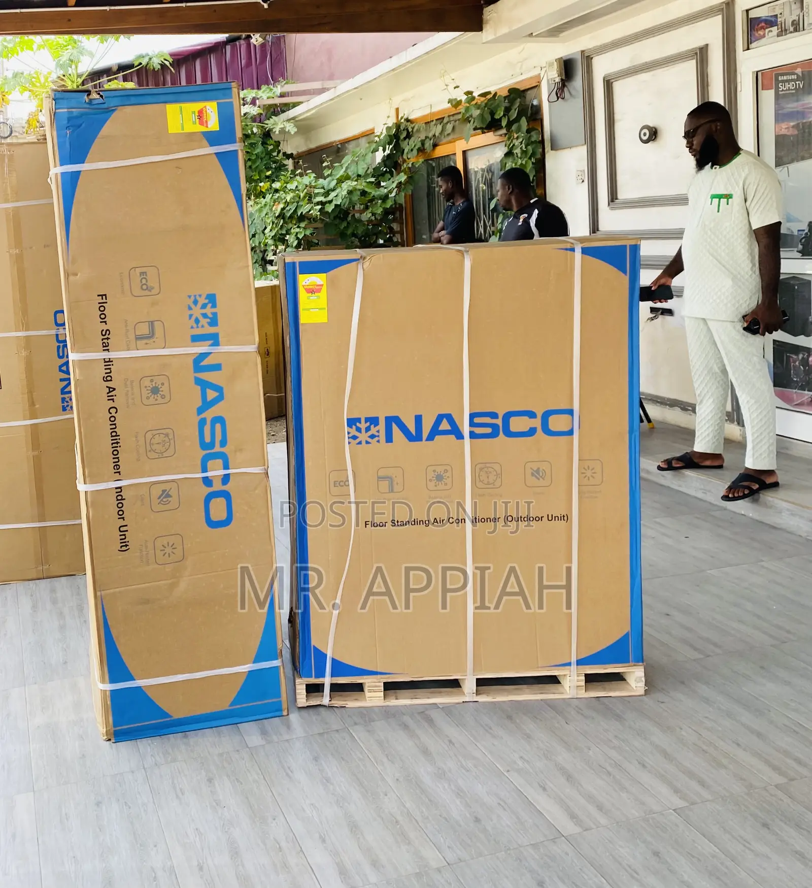 Elegant White Nasco 5.0hp Floor Standing Air Conditioner.