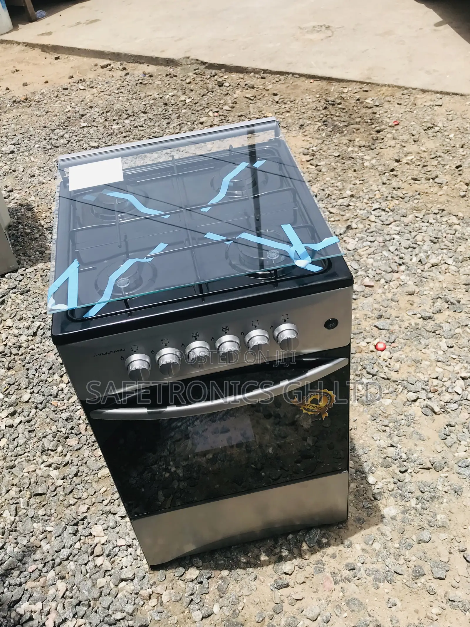 Gray Oven With Grill 4 Gas Cooker 50x50 Volcano