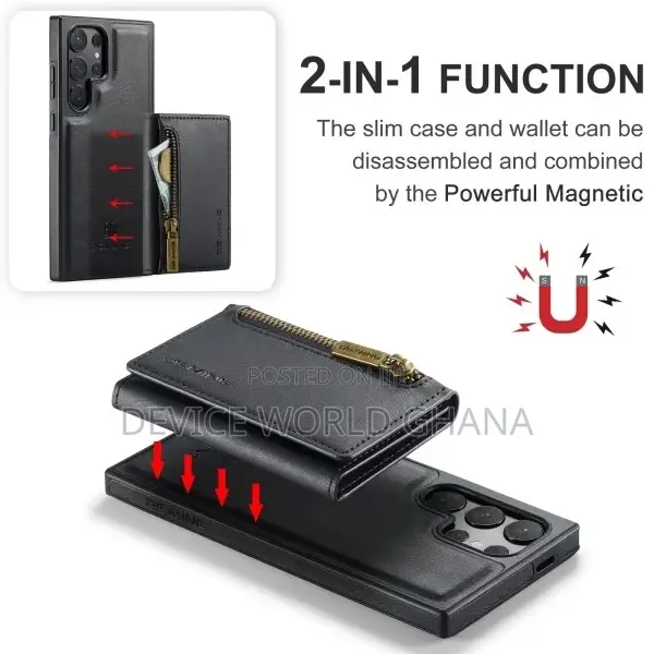 Dgming Leather Wallet Back Case for Samsung S24ultra S24+ S2