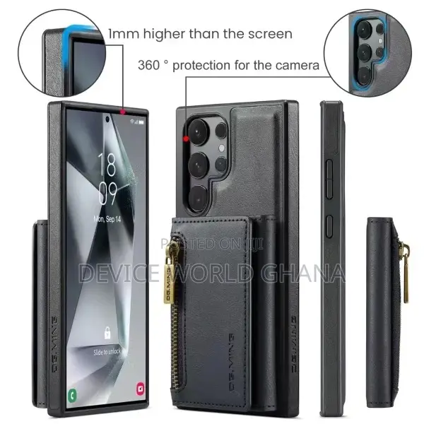 Dgming Leather Wallet Back Case for Samsung S24ultra S24+ S2
