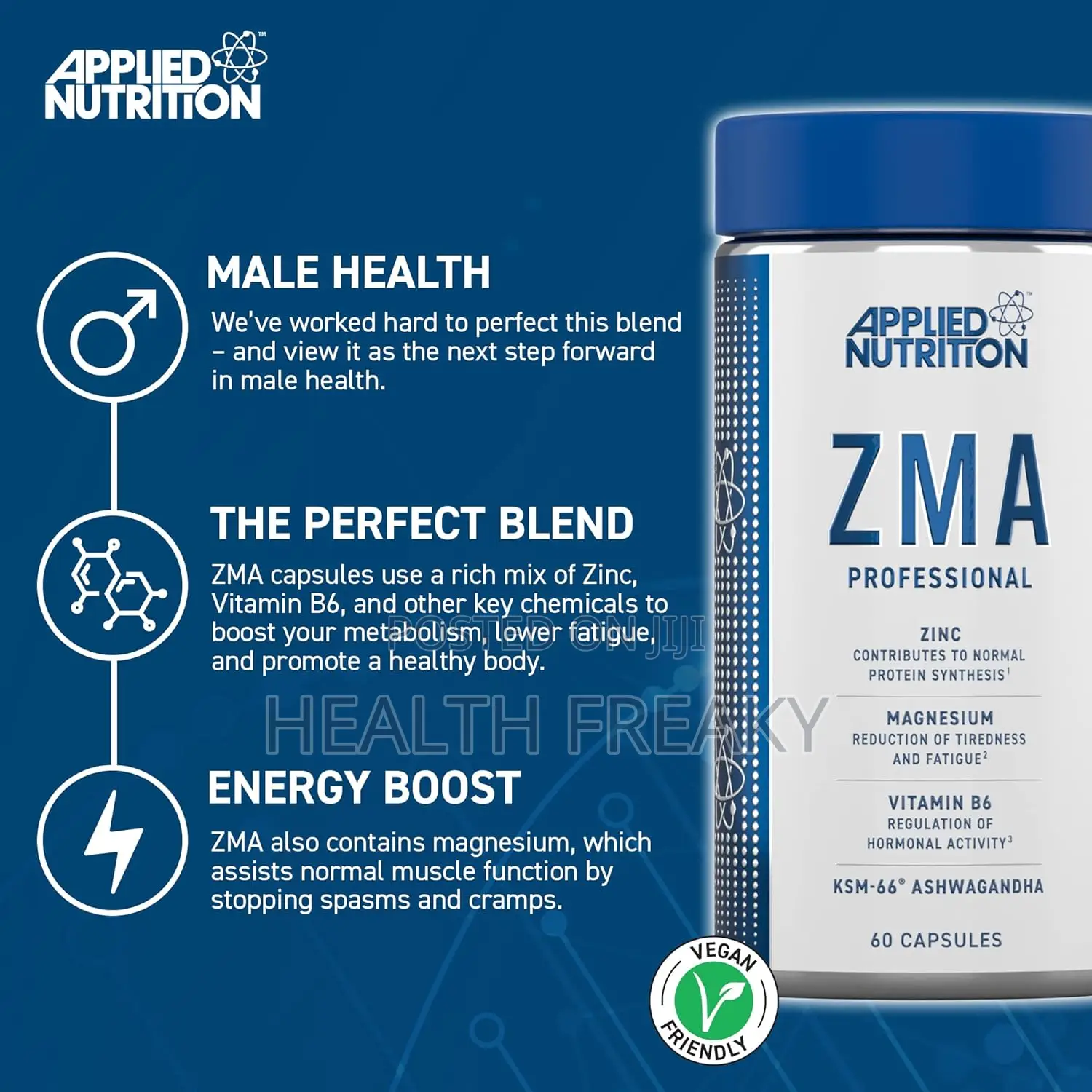 Applied Nutrition ZMA Normal Muscle Function Energy