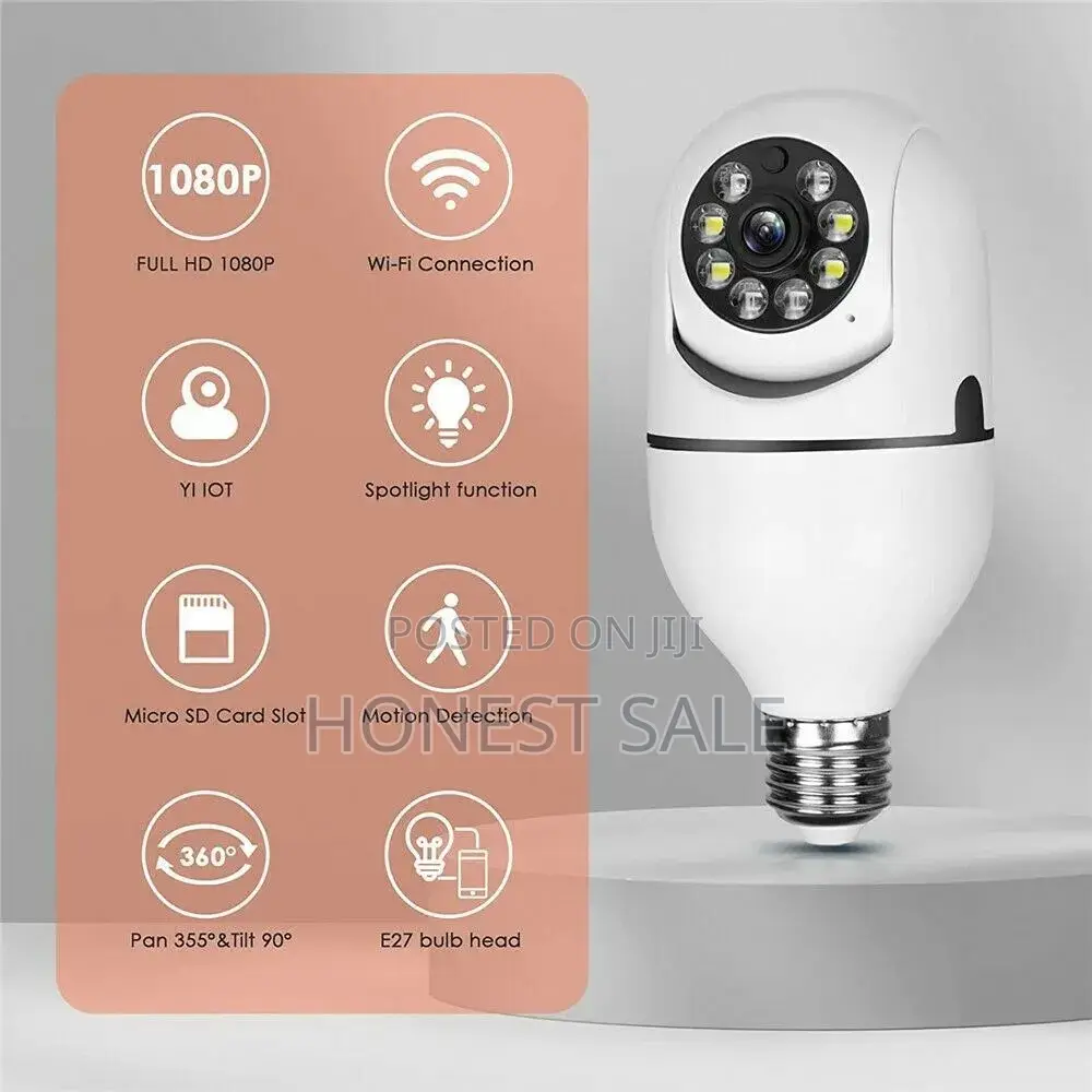 360° Light Bulb Camera Night Smart Home Wireless Security