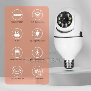360° Light Bulb Camera Night Smart Home Wireless Security