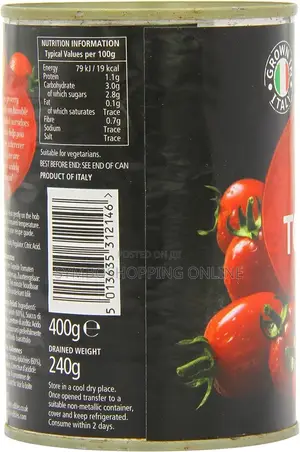 KTC Peeled Plum Tomatoes 400g (255 for Pack of 12)