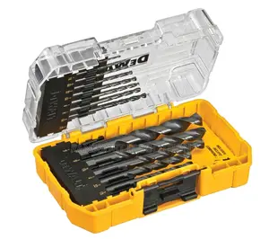 Dewalt Drill Bit Set, 3-flats,14-piece, For Plastic, Wood And Metal