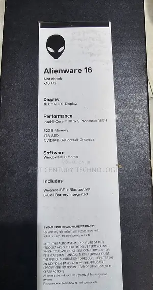 New Laptop Dell Alienware X16 32GB SSD 1T
