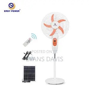 Rechargeable 16" Solar Fan With Two Light Bulbs and Panel
