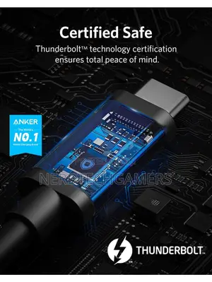 Anker Thunderbolt 4 Cable 2.3 Ft, USB-C to USB C Cable.