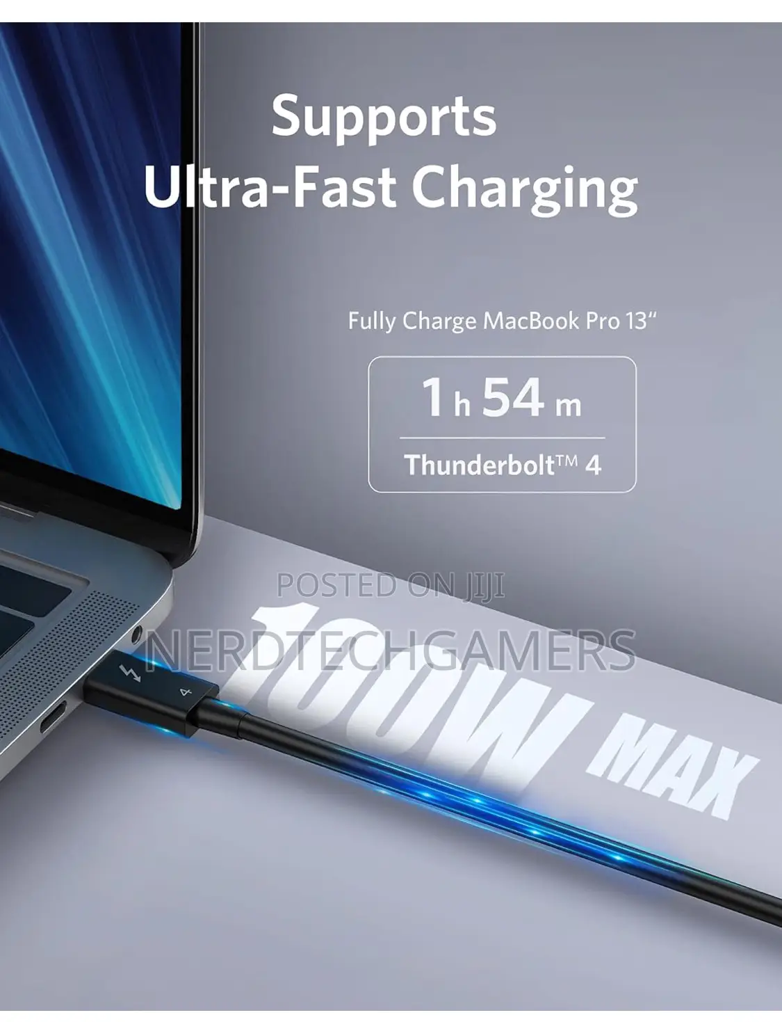 Anker Thunderbolt 4 Cable 2.3 Ft, USB-C to USB C Cable.