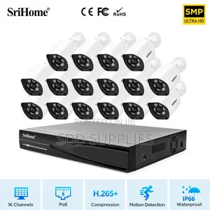 Srihome 5mp 16 Channels Nvr+ 3mp Bullet Poe NVR Kit