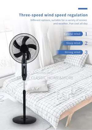 6v Solar Pedestal Fan 3 Speed 16-Inch Rechargeable Fan