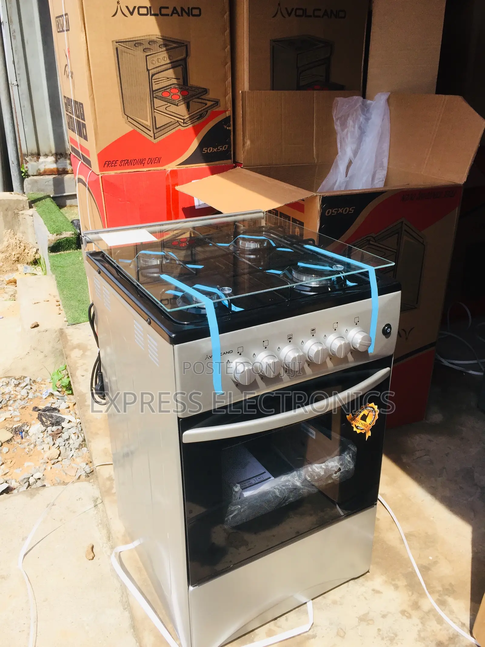 Freestanding Volcano Gas Cooker Oven 4burner 50/50 Sliver