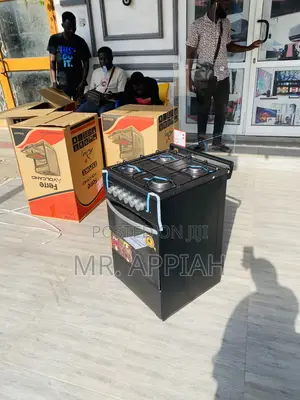Quality Volcano 50x50 Gas Oven 4 Burner With Grill(Black).
