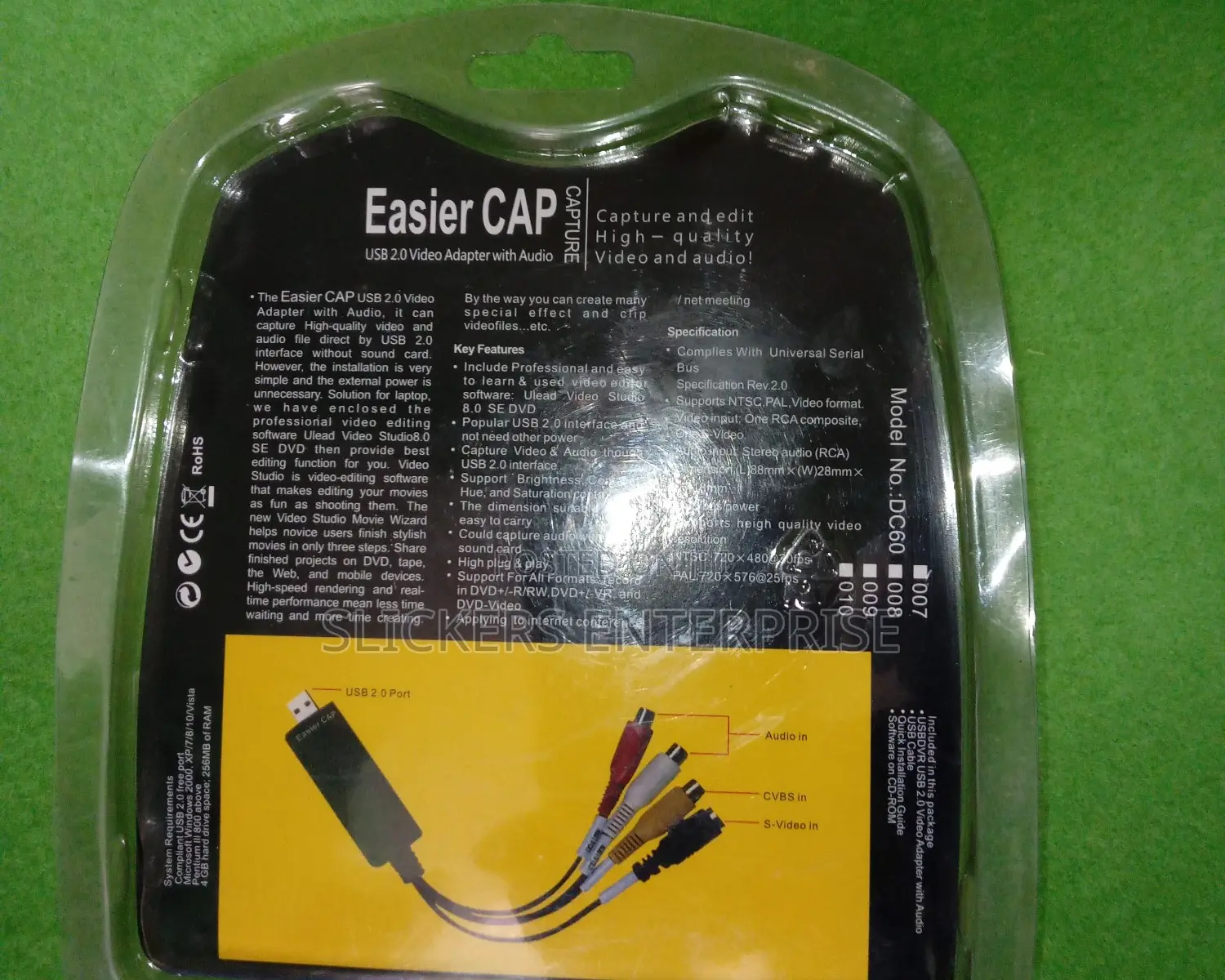 Easier Cap USB 2.0 Video TV DVD VHS DVR Capture Adapter.